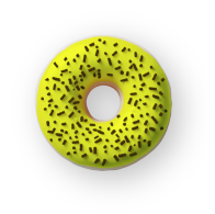 3D render of yellow-green donut
