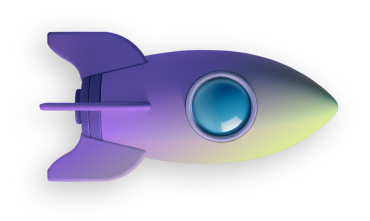3D render of a purple spaceship